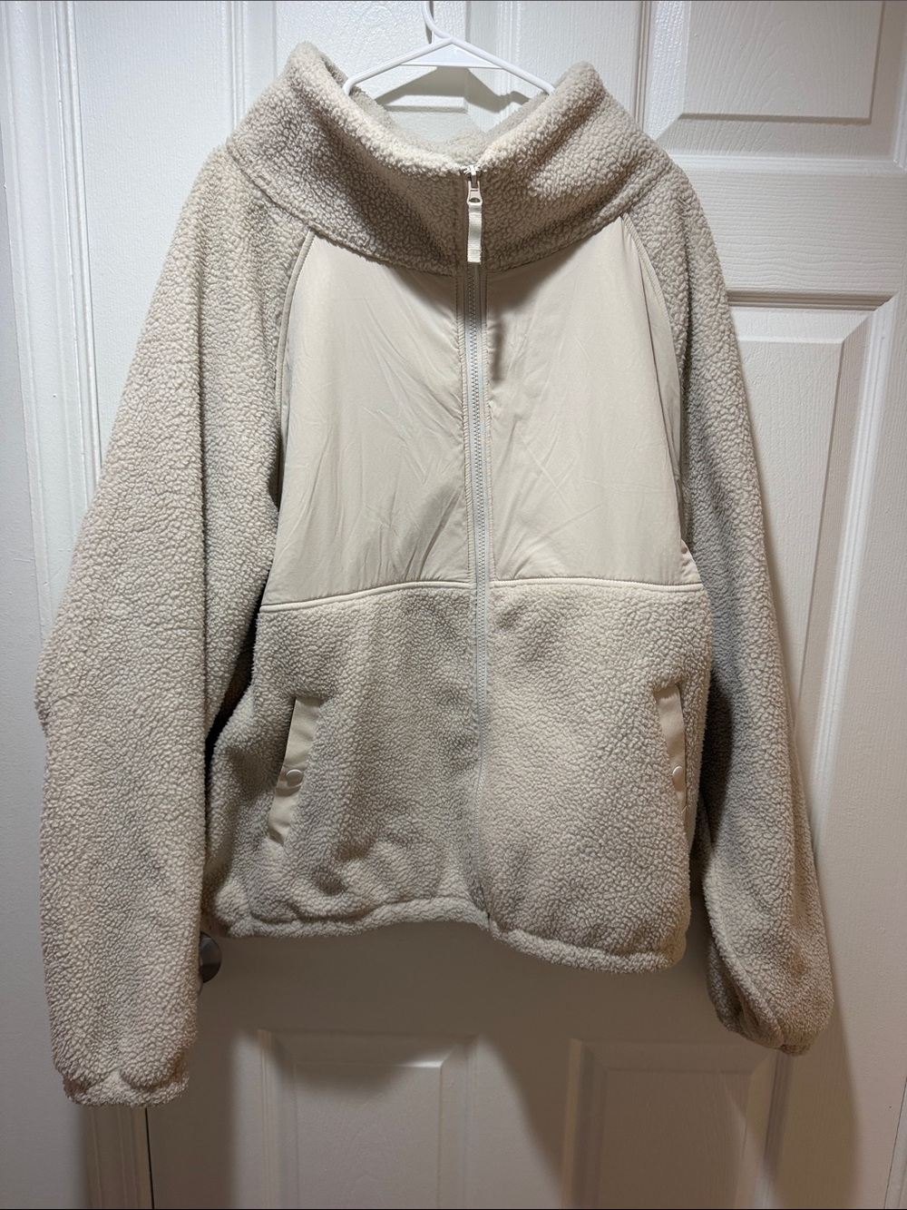 Blogilates Sherpa Cozy Cream Teddy Fleece Zip Jacket 1X